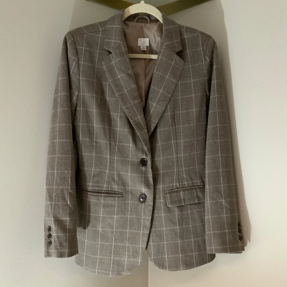 A New Day Brown Plaid Blazer 10 Officecore Cottagecore Fall Electic Grandpa